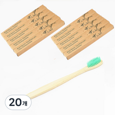칼리오페 박스 대나무 칫솔 그린, 20개, 1개입