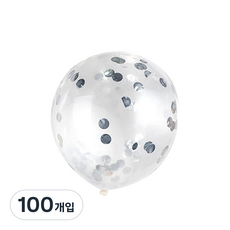 파티팡 컨페티벌룬 30cm, 실버, 100개입