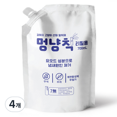 멍냥 멍냥칙 반려동물 냄새 제거 무색 무취 산화 탈취제 리필용, 700ml, 4개