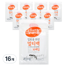 유하우스 일회용 위생 멀티백, 중(M), 30개입, 16개