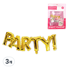 PARTYSHOW 派對超級造型訊息鋁箔氣球, 3個, 金色