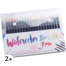 더조넷 軟式水彩軟毛筆 20色, 158 x 92 mm, 2個