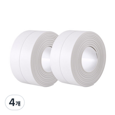 모나코올리브 욕실 틈새 틈막이 오염방지 방수테이프 화이트 폭 3.8cm x 길이 3m, 4개