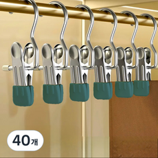 일상포인트 논슬립 미니멀 바지 집게, 그린, 40개