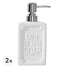 THE ZAKKA 多功能方形陶瓷衛浴按壓瓶 FREE, 白色, 2個