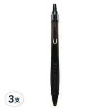 PENROTE 筆樂 御守手帳中性筆 筆夾設計 方便攜帶 書寫滑順、流暢、速乾 軟墊握桿, 黑色, 3支
