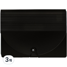 DOnG-A Pms 簡約彩虹索引12格A4文件夾, 黑色, 3個