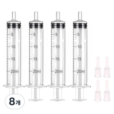 다온셀렉트 무한잉크 충전 석션팁 포함 석션주사기 20ml, 혼합색상, 8개
