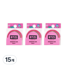 라인프렌즈 BT21 마스킹테이프 15mm, 망, 15개