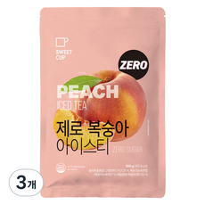 스위트컵 제로 복숭아 아이스티 파우더, 500g, 3개, 1개입