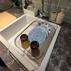 Wiple Lab 全不鏽鋼可伸縮籃式水槽瀝水架 大型, 單一顏色, 1層, 1個