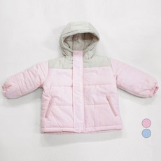 키즈레시피 兒童拼色鋪棉連帽夾克