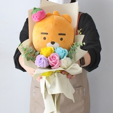 MORIANN Kakao Friends聯名小時候系列玩偶香皂花花束, Ryan(草莓款), 1個