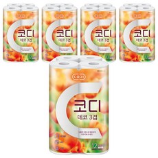 CODI 3層印花高級捲筒衛生紙, 27m, 12入, 5個