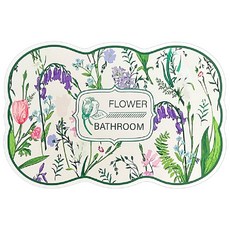 Sensepot 可水洗珪藻土腳踏墊 花朵腳踏墊, 白色勿忘草