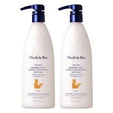 누들앤부 유아용 대용량 킨더 3 in 1 샴푸 린스 앤 워시, 473ml, 2개