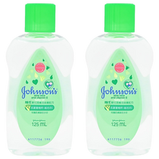 Johnson's 嬌生嬰兒潤膚油 滋養配方, 蘆薈精萃, 維生素E, 保濕滋潤 125ml, 2瓶