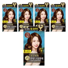 리엔 흑모비책 새치염색 크림, 자연갈색, 5개