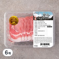 파머스팩 제주흑돼지 미박 등심 구이용 (냉장), 600g, 6개
