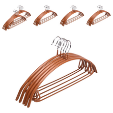 日版超厚多功能無痕衣架, 金色, 寬43x高21cm, 浸塑材質+鍍鉻, 5入一組, 30支