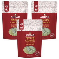AKBAR 優質洋甘菊三角茶包, 1.2g, 20包, 3袋