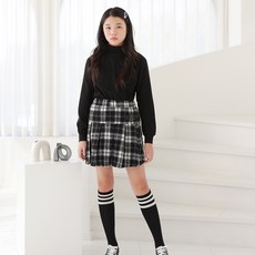 J-Kid Junior 女童褶飾格紋裙