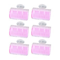 尼洛 大型髮捲6入 + 髮夾6入 組, 粉紅色, 1套