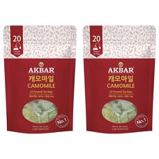 AKBAR 優質洋甘菊三角茶包, 1.2g, 20包, 2袋