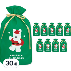 唐娜和她的朋友們聖誕禮物包裝無紡布袋, 30個, 22x32聖誕老人純棉