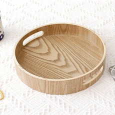 圓形手把託盤 LC-601, 木質, 1個