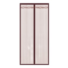 金剛紗抗抓魔術貼防蚊門簾, 210 x 90cm, 咖啡條紋