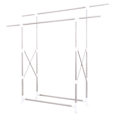 雙手萬能 多功能不鏽鋼二桿伸縮曬衣架 完全收合設計 穩固耐重 輕鬆移動 ㄇ型設計 X型伸縮 曬衣效果極佳, 110~178 x 16~65 x 96~165cm, 46413NA-YTC