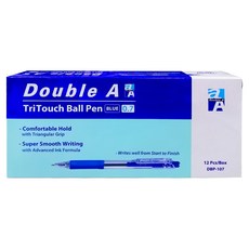 Double A 按壓式原子筆 0.7mm 12支, 藍色, 1組