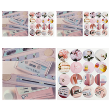 CARD LOVER 信的戀人 繁色陌然便簽紙 + 裝飾貼組, 櫻色, 42張, 3個