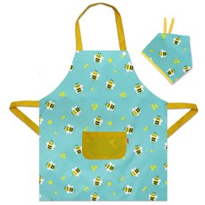 Dappie 兒童鈕扣圍裙 + 頭巾套組 06 蜜蜂