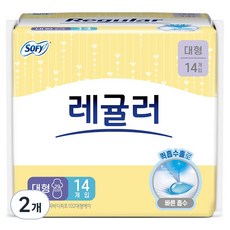 쏘피 바디피트 레귤러 생리대 날개형, 2개, 14개입, 대형