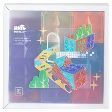 MNTL 創造者組合 磁力片玩具 Set 56片, 經典色, 粉彩色, 透明色, 螢光色, 1盒