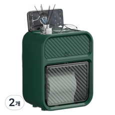 PEONIST 免鑽孔防水壁掛式衛生紙架, 綠色, 2個