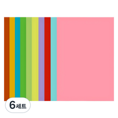 픽딜 깔끔한 색종이 10종 x 5p 세트 80g, 6세트, 10색
