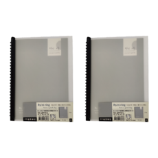 26孔PP增頁筆記 B5, 2本, 透明色 + 黑色