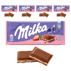 milka 妙卡 草莓優格巧克力, 100g, 5包