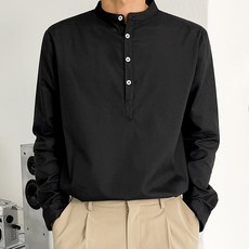 JH Style 男式亨利領半開長袖襯衫 TBCROK500