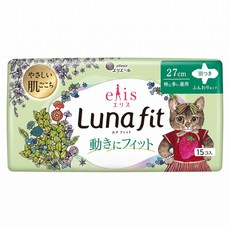 elleair 艾黎艾爾 elis 愛麗思 Luna fit 加長型衛生棉 護翼型, 1套, 15片, 27cm
