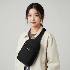 jeballot 男女通用 Leslie 腰包/斜背包, 黑色