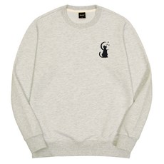 옥스타 남여공용 달빛 고양이 자수 특양면 맨투맨 4SSP028