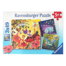 Ravensburger 維寶 拼圖 奇幻角色 3 x 49片, Multicolor, 1盒