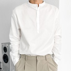 JHSTYLE 男士亨利領半開襟長袖襯衫 TBCROK500