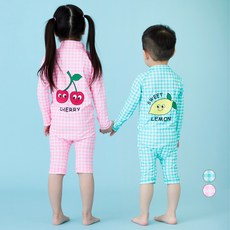 Lolly Tree 童款水果圖案格紋防曬泳衣