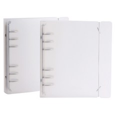 wannathis A6 正方形 PP 彩色活頁夾外殼 6孔, 01 白色, 2個