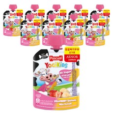 파스쿠알 요기키즈 요거트 80g, 딸기바나나맛, 10개